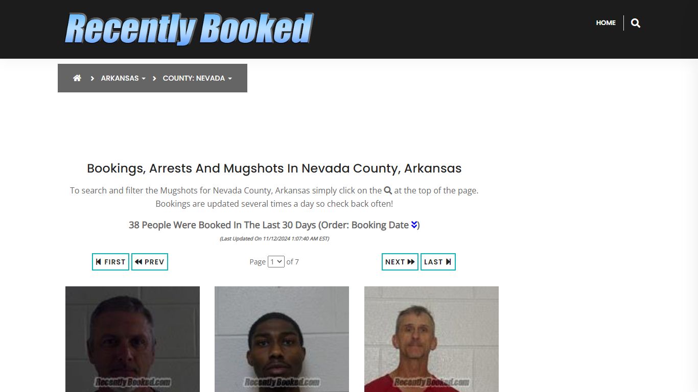 Bookings, Arrests and Mugshots in Nevada County, Arkansas - Recently Booked